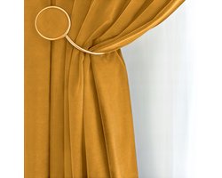Verduisterende Velours Gordijnen - 300x210 cm - Mosterdgeel