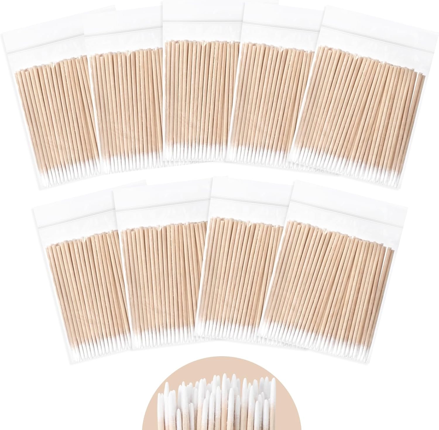 Wattenstaafjes 850 stuks - Houten puntige applicator - Voor tatoeage en make-up - Ideaal voor precisiewerk - ShopVlot