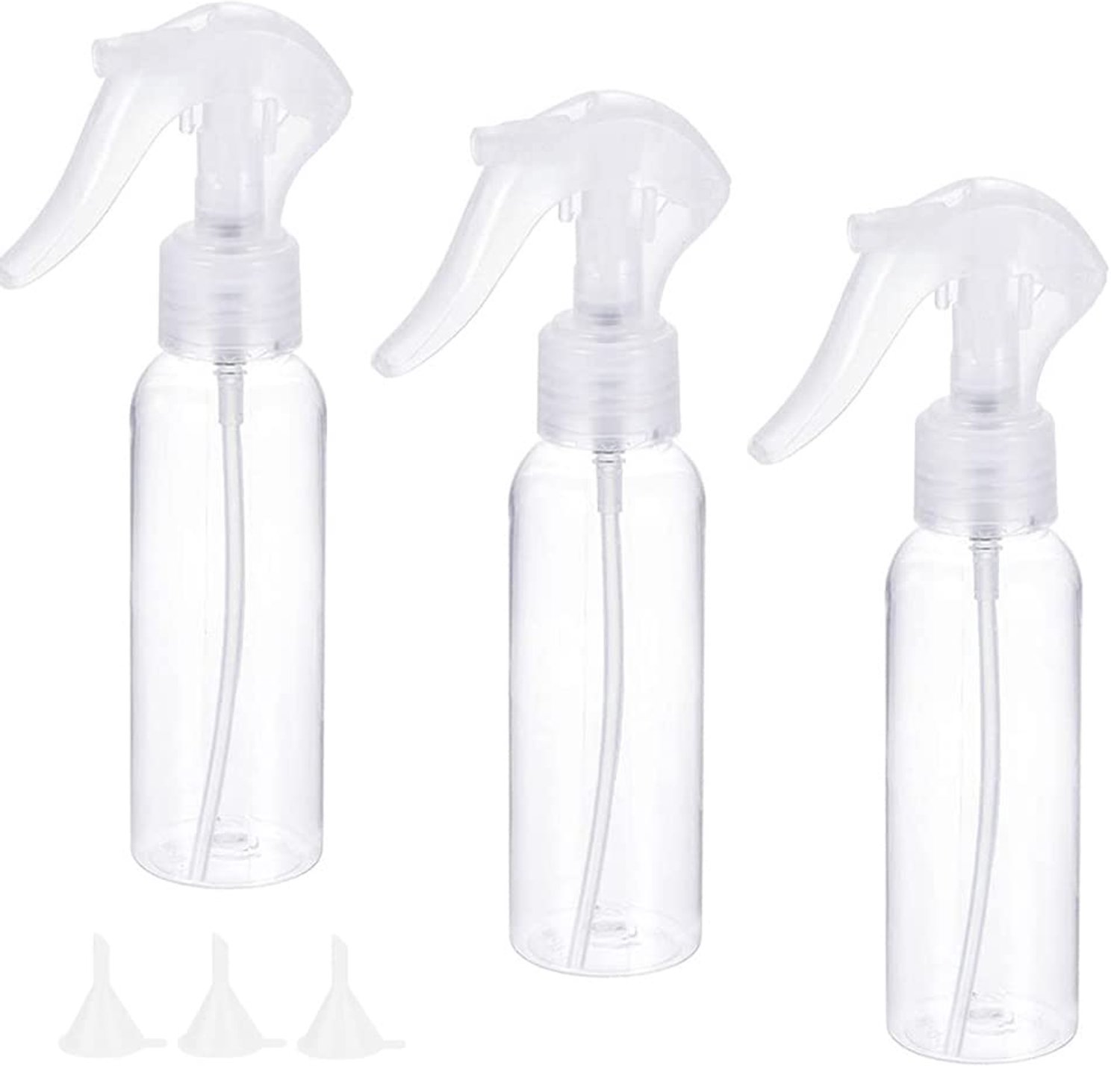 LATRAT 3 stuks 200 ml en gratis 3 kleine trechters, kunststof, transparant, leeg, voor huishouden en tuin - ShopVlot