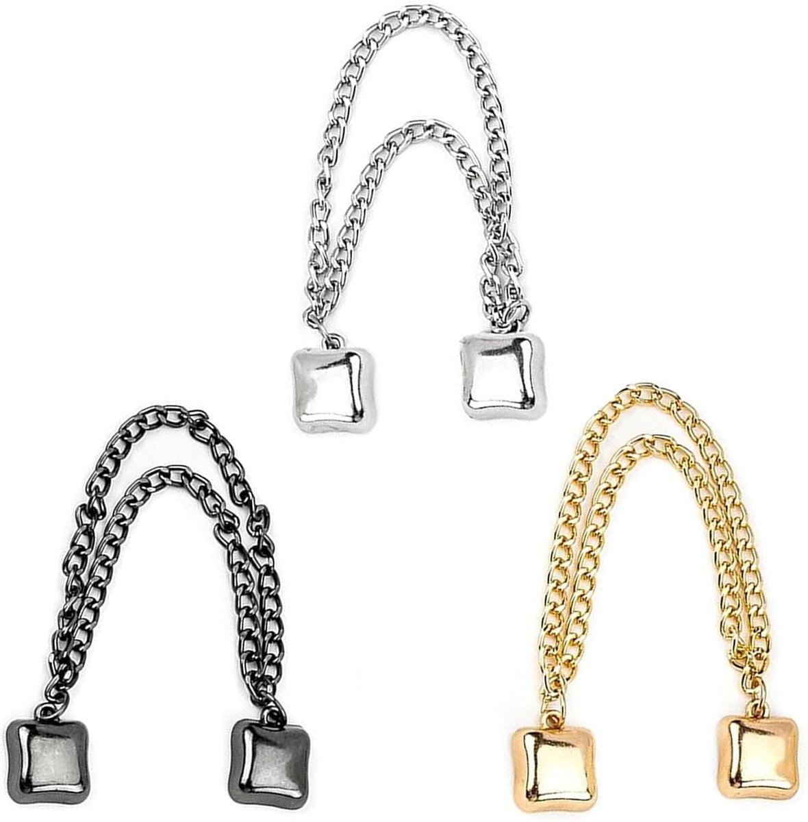 Set van 3 magnetische brocheclips, kledingaccessoires voor mouwen, broeken, rokken