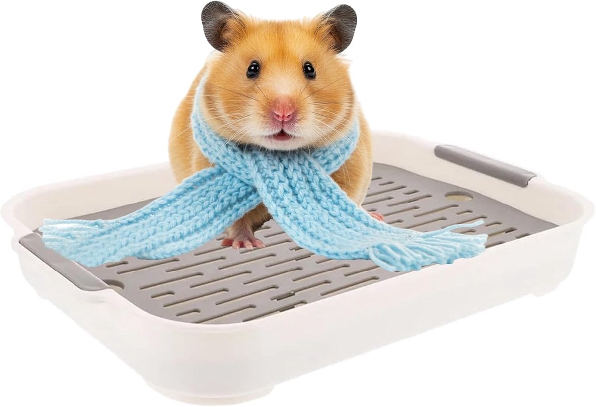 Animal Toilet kattenbak voor konijnen en kleine dieren, trainingspot voor cavia's/fretten, om te leren hoe je het toilet moet gebruiken, wit