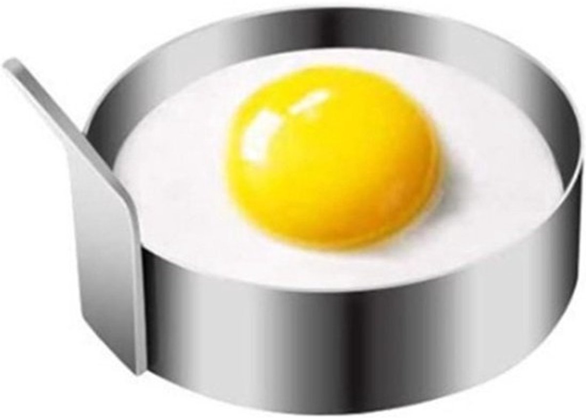 Eierring - Omeletvorm Pannenkoekenring - Ontbijt Bereiden - Innovatief Rond Design - 7.5 cm - Zilver