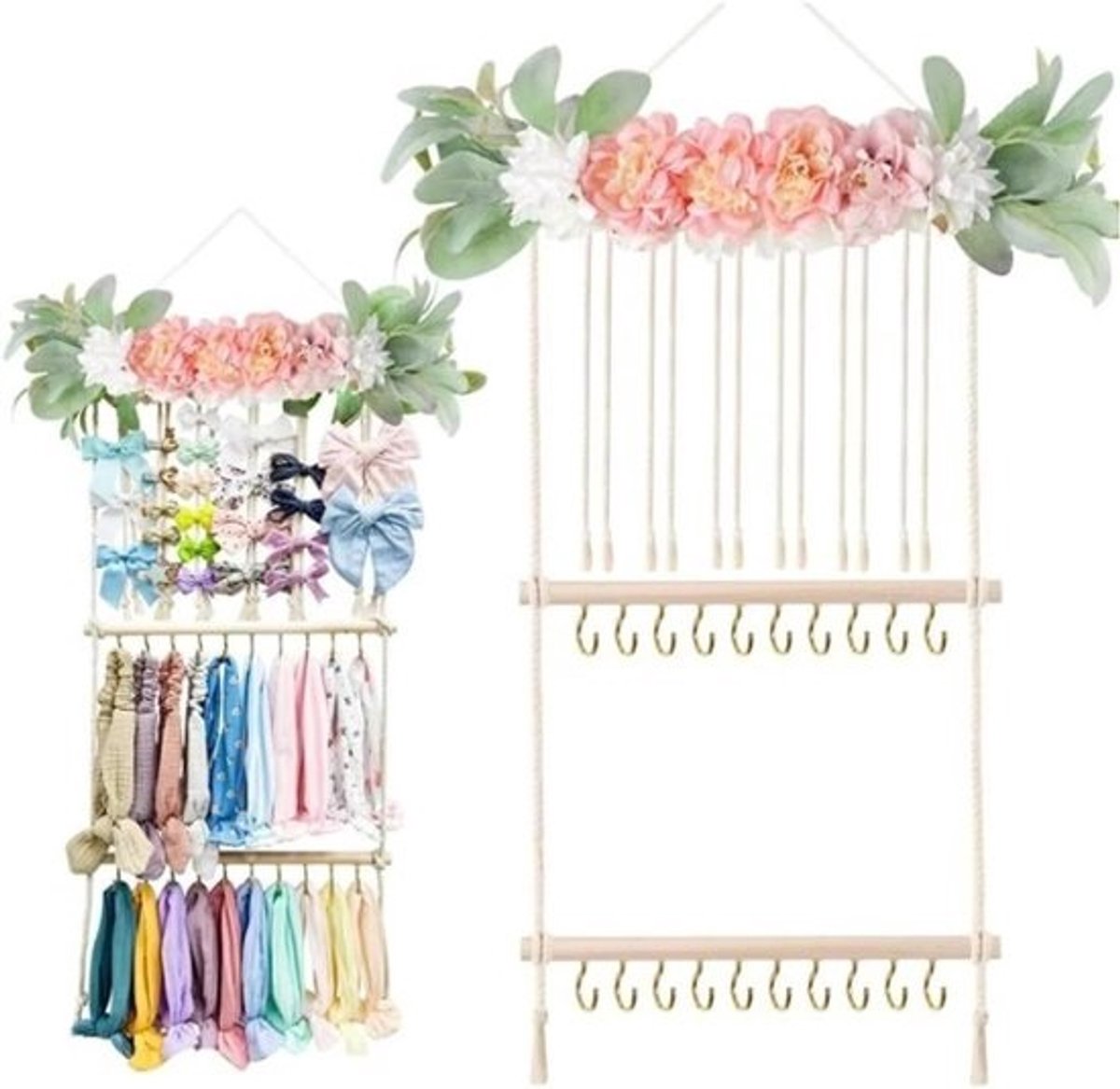Hangende Haaraccessoires Organisator - Haarclip Houder Opslag - Haaraccessoires Opbergen - Grote Capaciteit Met Haken - 75 x 30 cm