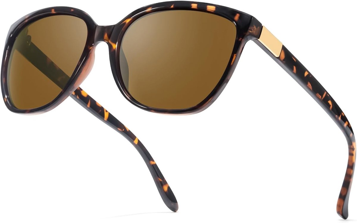 Cat Eye zonnebril voor dames, gepolariseerd, UV400-bescherming, modieuze zonnebril voor autorijden en outdoor, stijlvol retrodesign