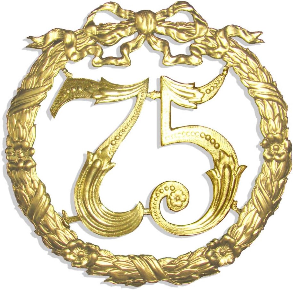 Dresden Party Anniversary Jubilee Nummer 75, 9-1/2-inch, Goud