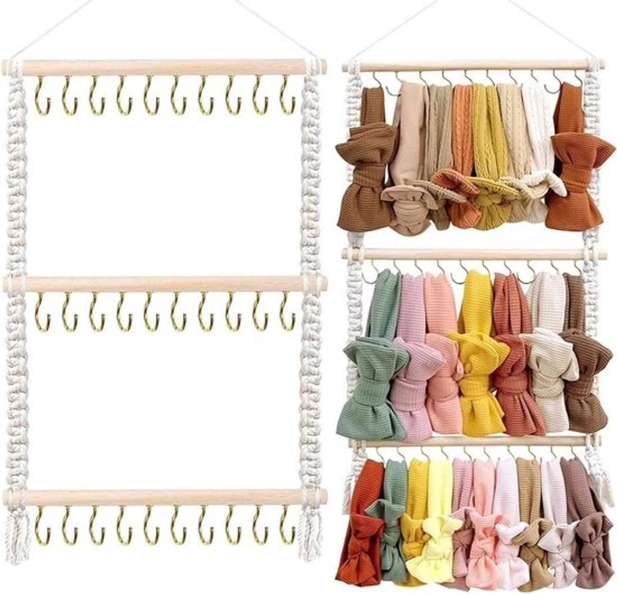 Haarstrikjes Organizer - Haarband Hanger - Accessoires Opbergen - Meerdere Haken - 35x60 cm - Niet gespecificeerd