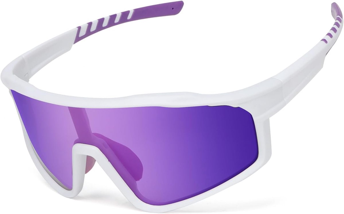 Fietsbril voor dames en heren, hardloopbril, gepolariseerde UV-bescherming, sportbril, verstelbare neusbrug, volledig frame, zonnebril met ventilatieopeningen