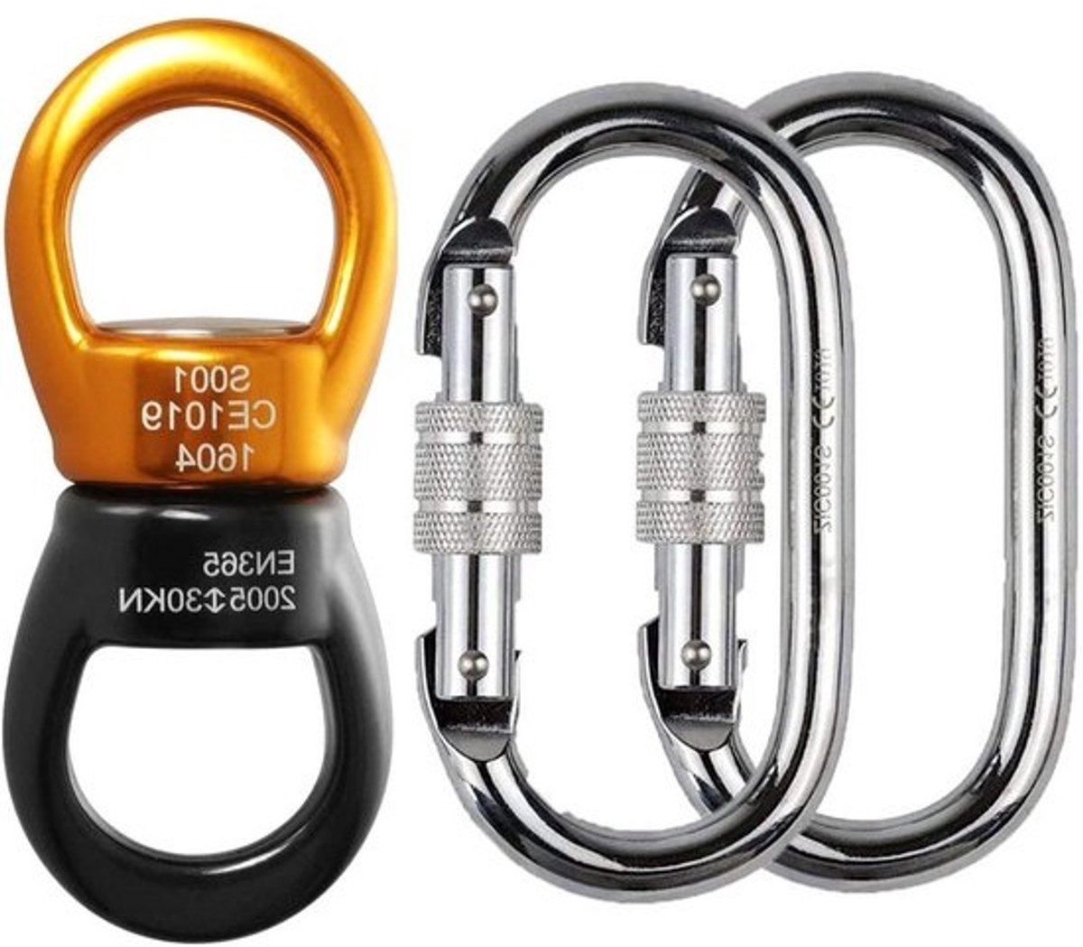 Draaibaar Haken - Klimmen Accessoire - Schommelen Ophangen - 360 Graden Rotatie - 30KN Sterkte - Goud