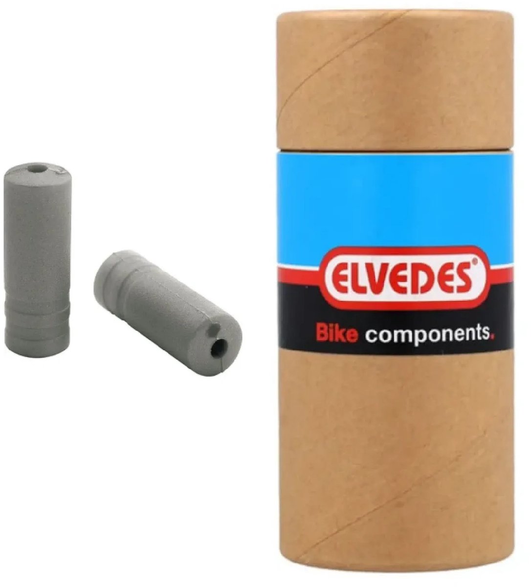 Elvedes 5.0mm PVC zilver kabeleinddopjes. 100 stuks in koker