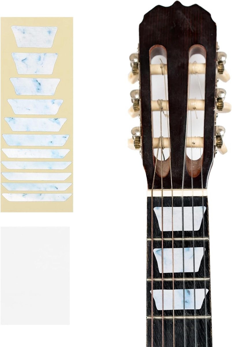 Gitaar toets sticker inlegstickers decalen voor gitaren en trapeziumvormige inlegstickers gitaardekalen voor muziekgitaren bas akoestische gitaren kleurrijke schelp