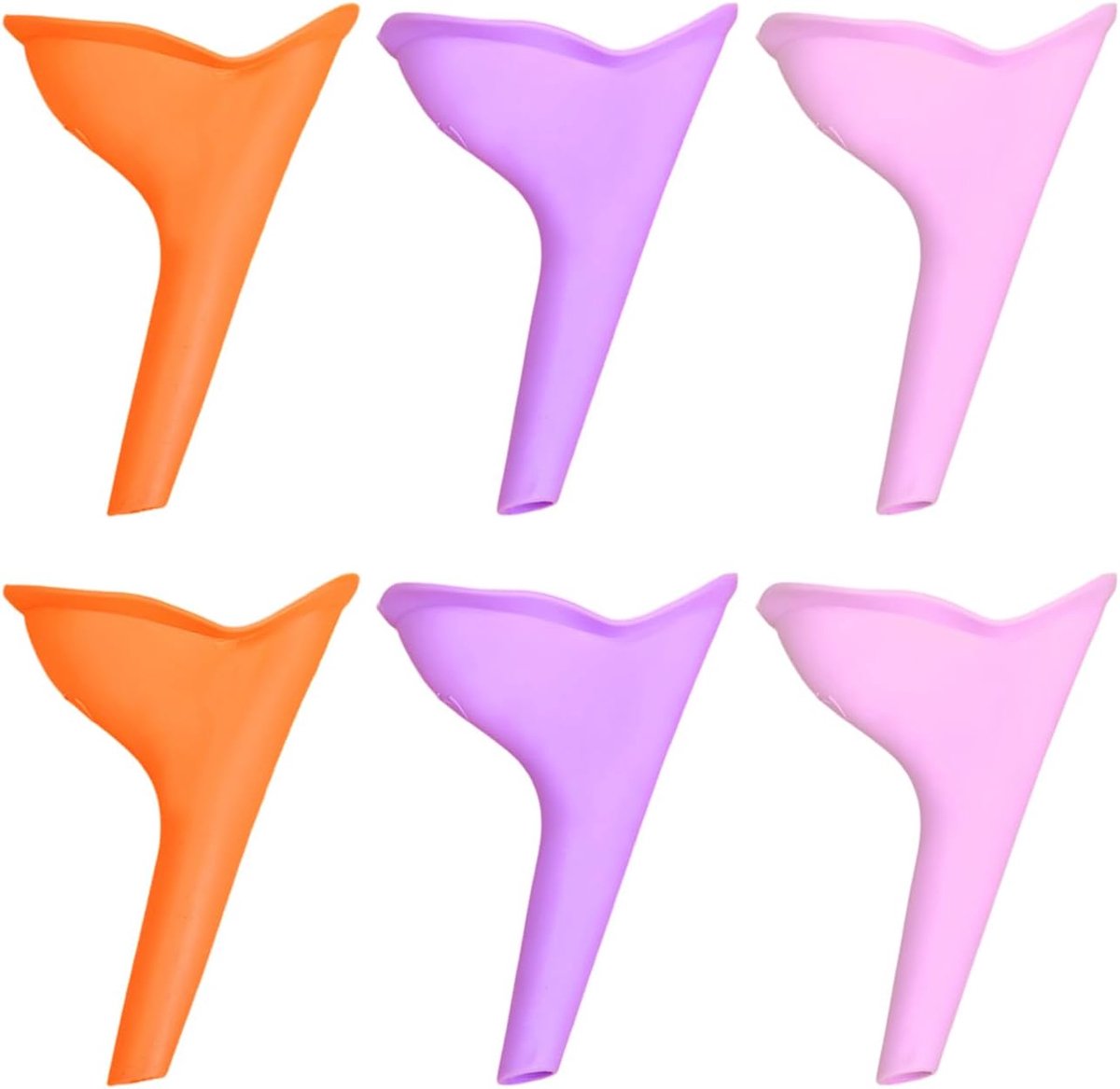 6 stuks urinoir voor vrouwen, draagbare urinoir, urinoir voor buiten, siliconen urinoir, voor reizen, kamperen en bergbeklimmen.