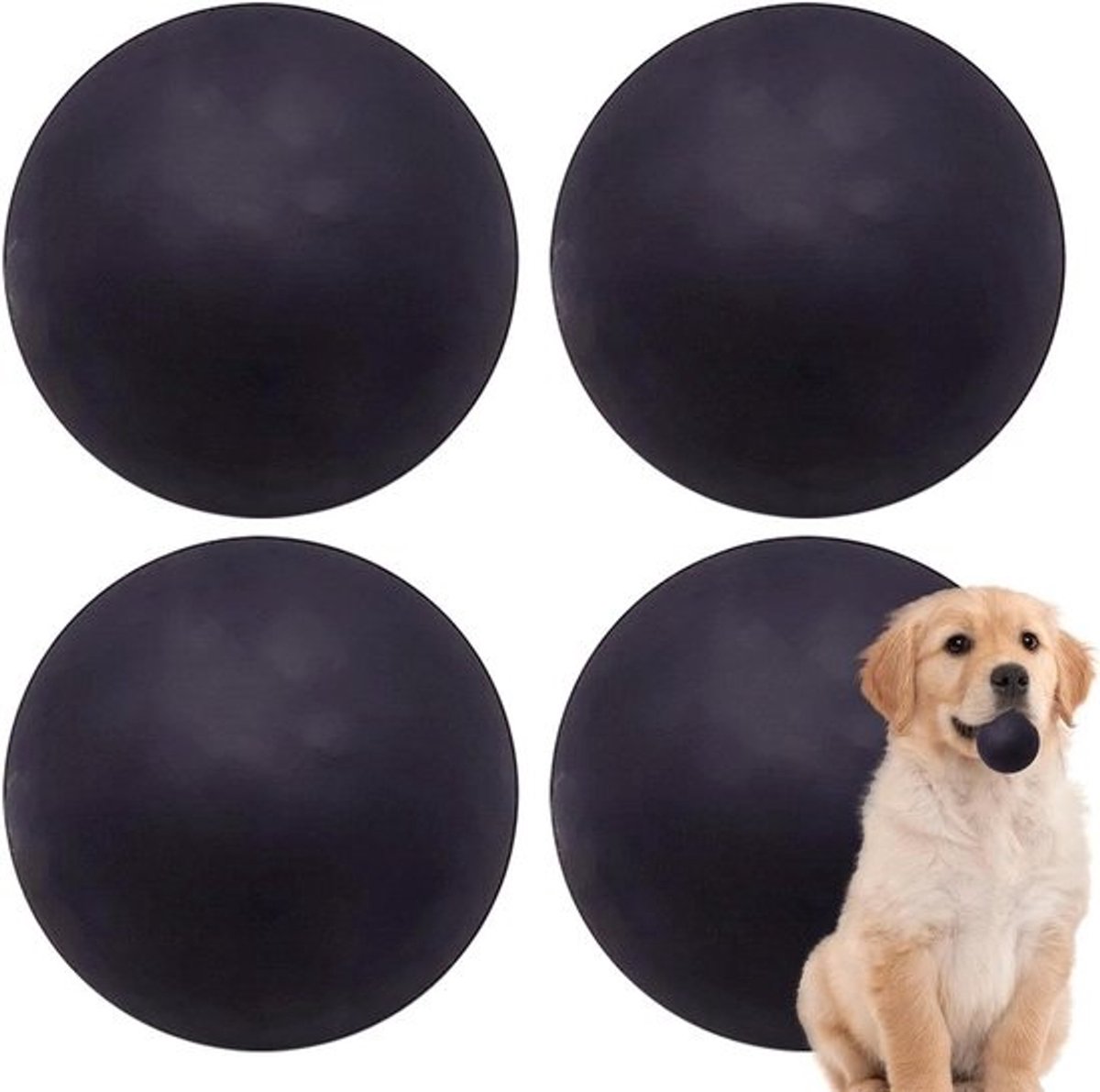 Squashballen - Springballen Holle bal - Sport Training - Hoge Elasticiteit - 60 mm - Zwart