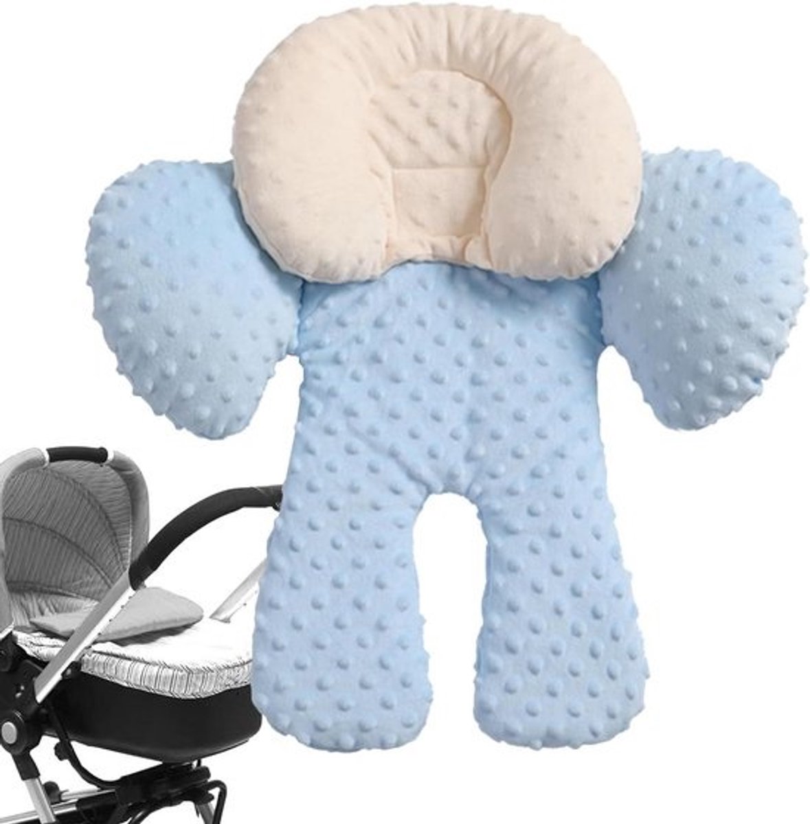 Baby autostoel kussen - Zitkussen kinderwagen - Comfortabel reizen - Gelijkmatige gewichtsverdeling - 360 gram - Blauw