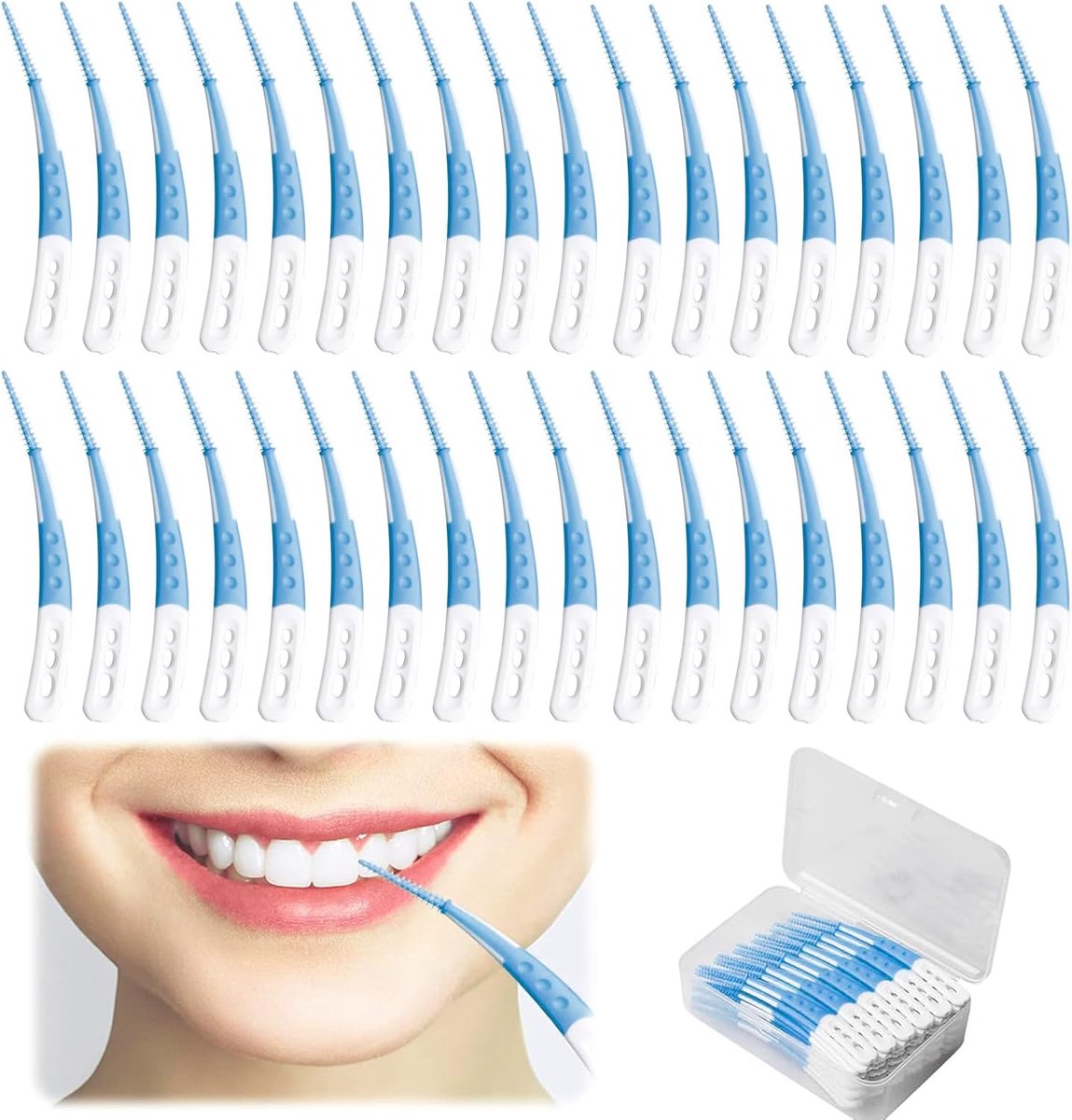 interdentale borstels 60 stuks - siliconen - hygiënisch en zacht - ideaal voor dagelijks gebruik - ShopVlot