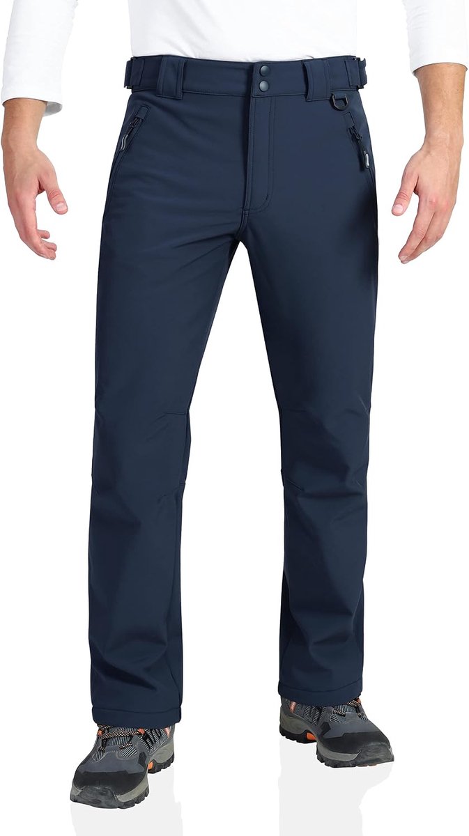Ventures Softshellbroek voor heren, waterdichte outdoorbroek, winter, thermische broek, warm gevoerd, skibroek, snowboardbroek, winddicht, sneeuwbroek voor skiën, wandelen, trekking,