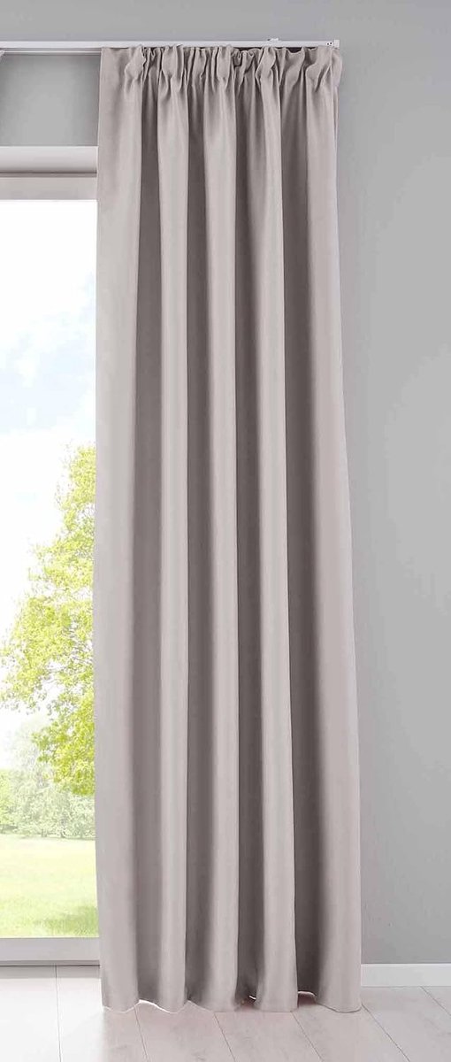 Ondoorzichtig »Newyork« 202020610, ondoorzichtige lussen, beige, H x B 245 x 140 cm, 1-pack thermo-gordijn, verduisteringsgordijn, geluidsisolerend, Oeko-Tex plooiband
