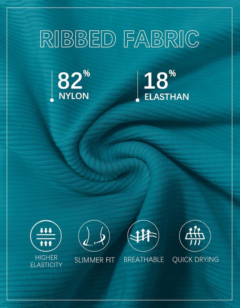 Sets voor dames, tweedelige zwempakken, buikcontrole, hoge taille, bikinibroekje, dun, volledige dekking, gewatteerd, geribbeld, zwemkleding, verstelbare bandjes, zwemkostuum