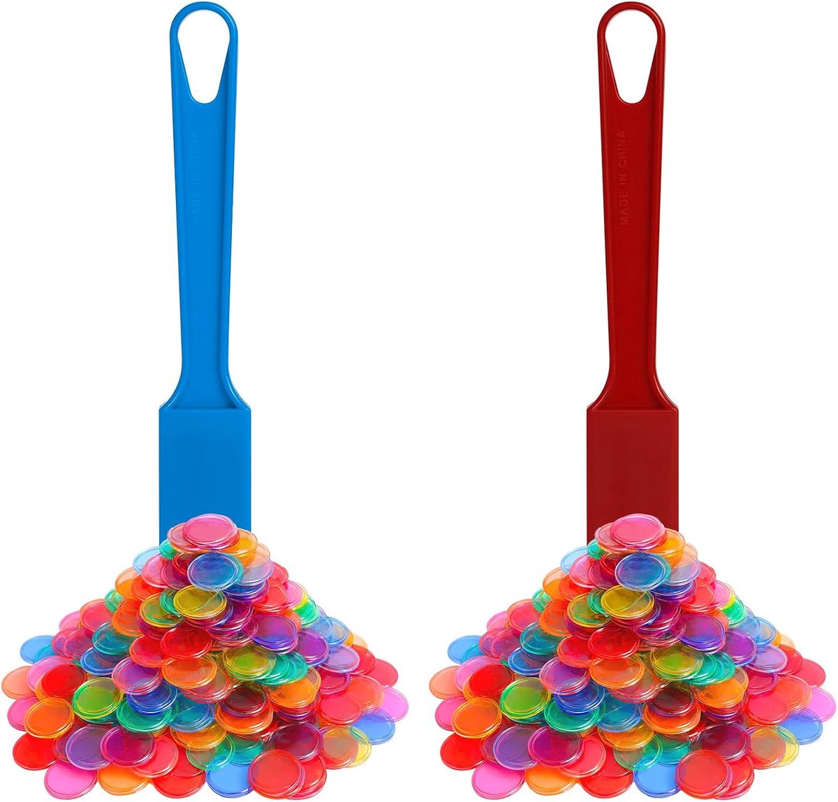 Bingo-chips, meerkleurige magnetische ronde chips met 2 magneetstaven, voor bingo-spel, wiskunde leren, tellen en kleuren leren, voor thuisschool en klaslokaal