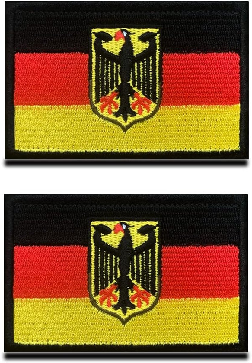 2 stuks Duitse adelaarschild, vlag, wapen, adelaar, sluiting voor kleding, tassen, rugzak, uniform, vest, hondenharnas, militair, tactisch, outdoor, reizen, uniform