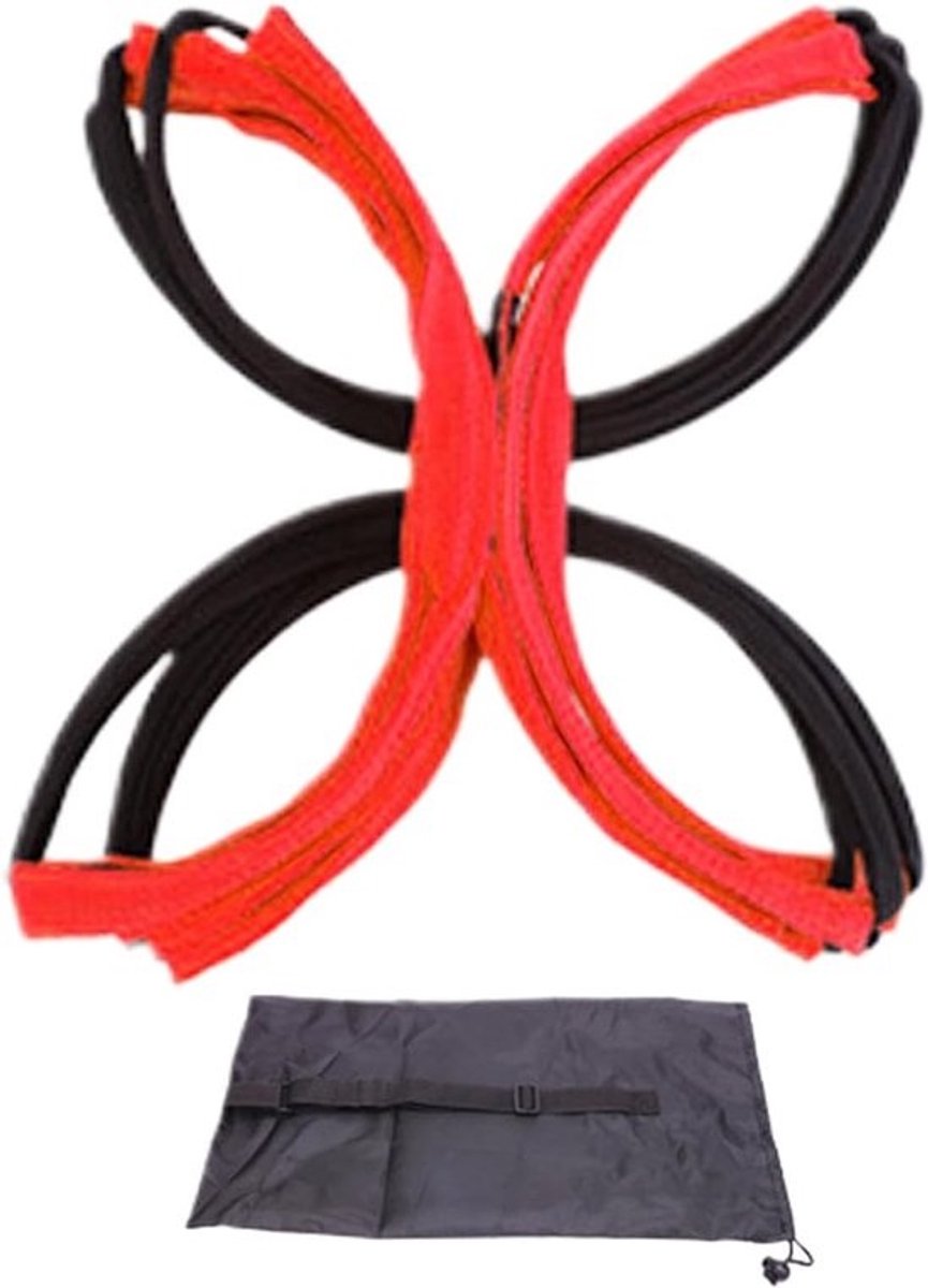 Trainingsladder - Behendigheidsladder Snelheidladder - Sporttraining Verbeteren - Lichtgewicht Duurzaam Ontwerp - 40.3 x 21.9 x 10.1 cm - Rood