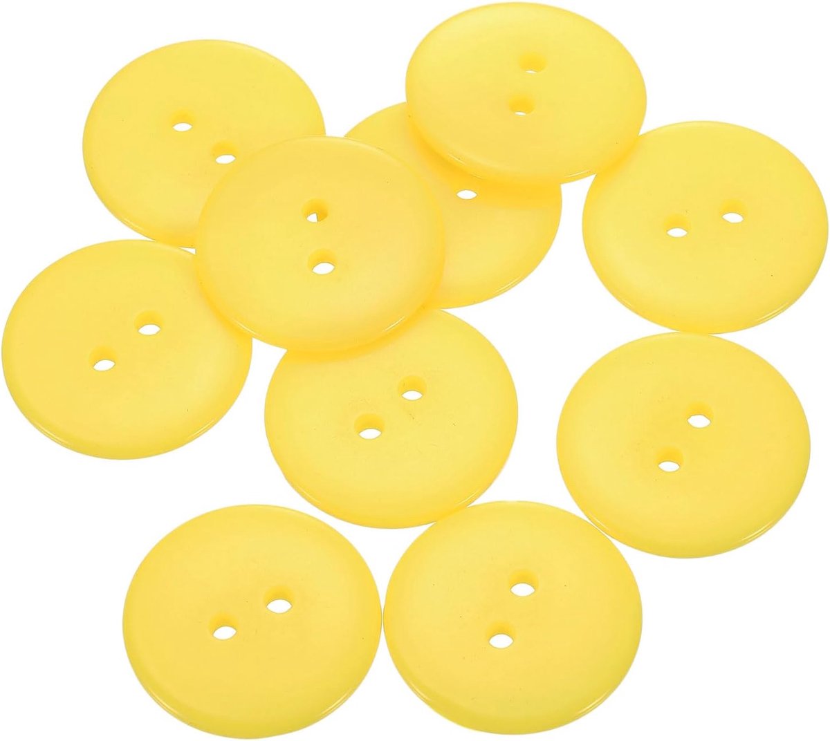 10 stuks hars-naaiknoppen, 28 mm (1 1/8 inch) 2 gaten ronde ambachtelijke decoratie knopen voor jas, kleding vakantie decoratie, geel