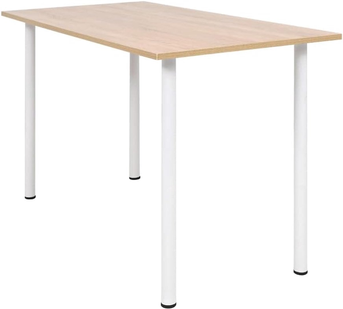 Eettafel 120x60x73 cm, houten tafelframe van staal en melamine