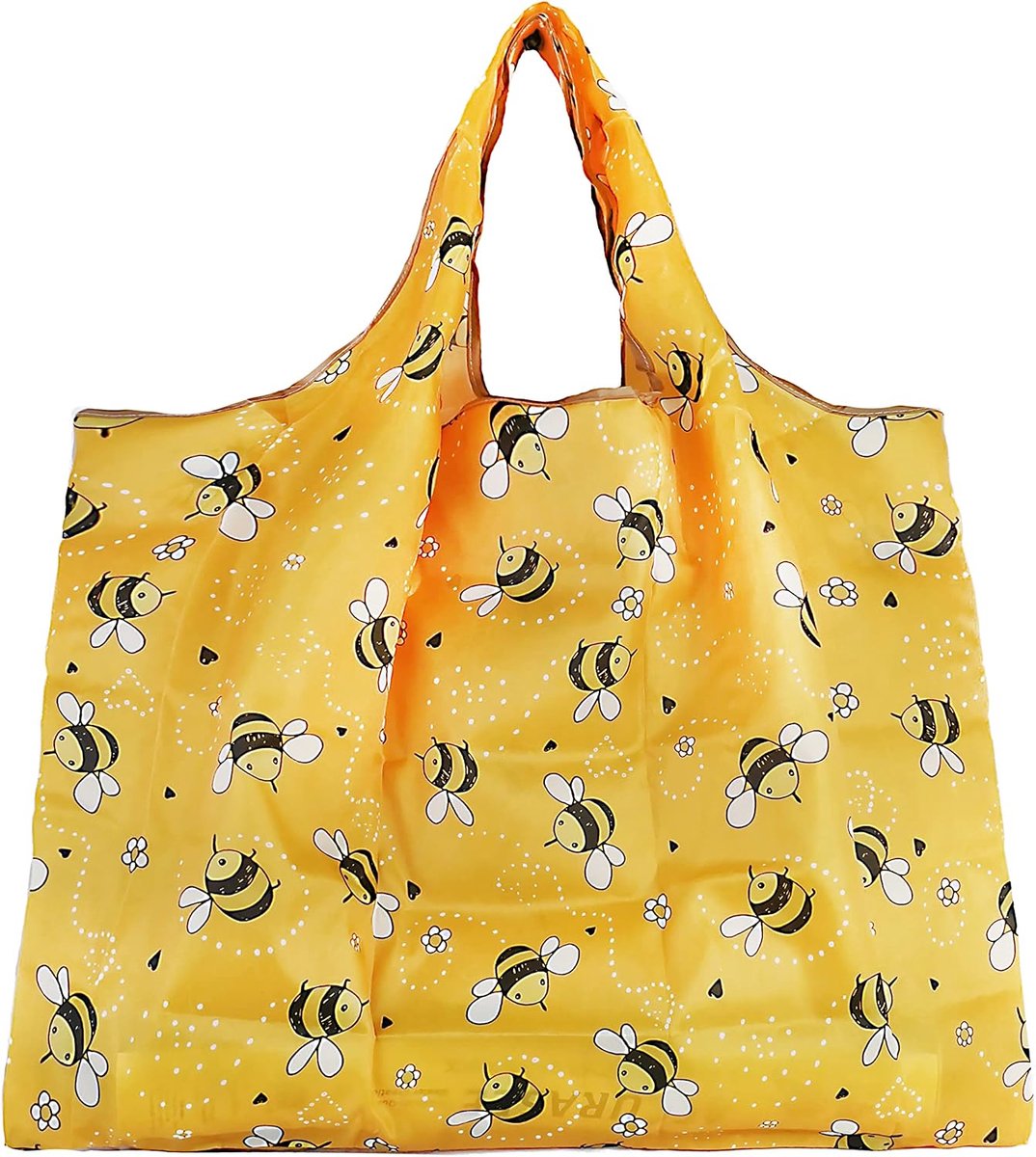 Liliana Grote opvouwbare tas 50 x 66 cm, herbruikbare boodschappentas, lichte handtas, sneldrogend, scheurvast, voor winkelen, reizen, uitstapjes, bij, 40 x 50 cm