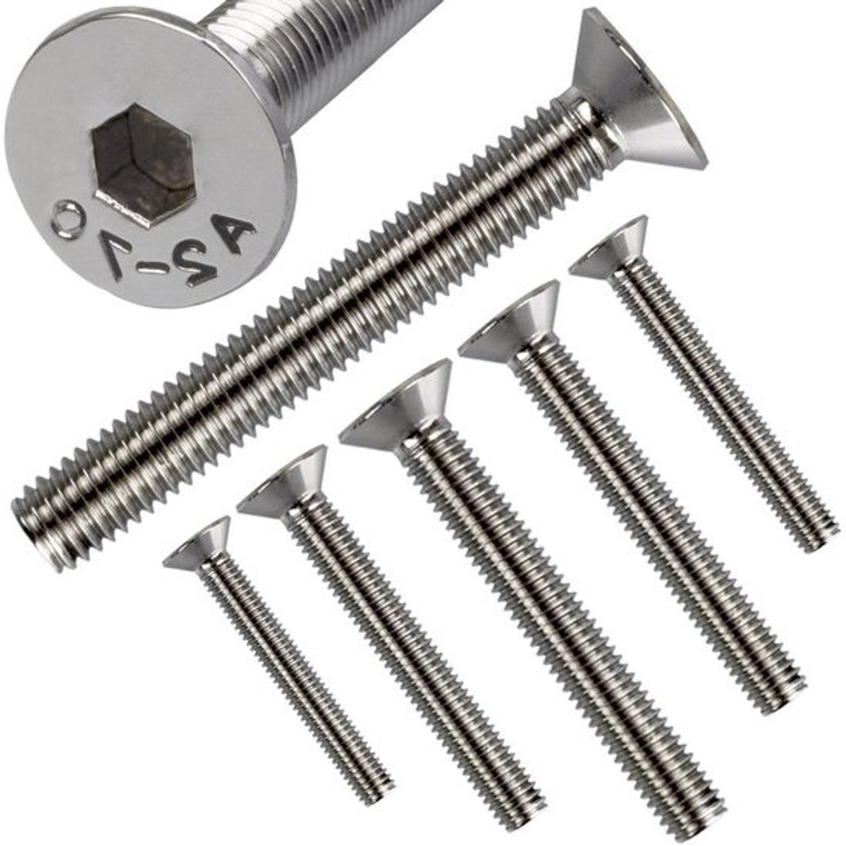 Stahlia Verzonken kopschroeven, M5 x 16 mm, roestvrij staal (100 stuks), binnenzeskant volledige schroefdraad DIN 7991, roestvrijstalen schroeven, set verzonken schroef