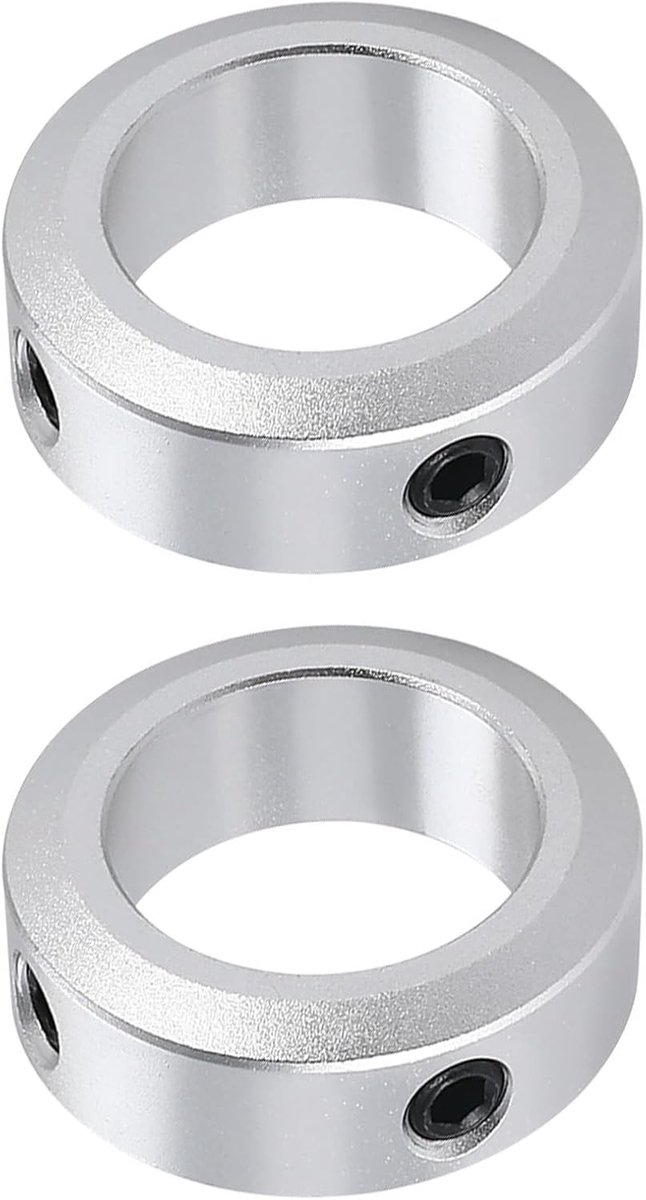 2 x Geanodiseerde Aluminium Verstelringen 16 mm Asstop met Buiten Diameter 26 mm voor Tuinwagens, Tandwielen en CNC Machines