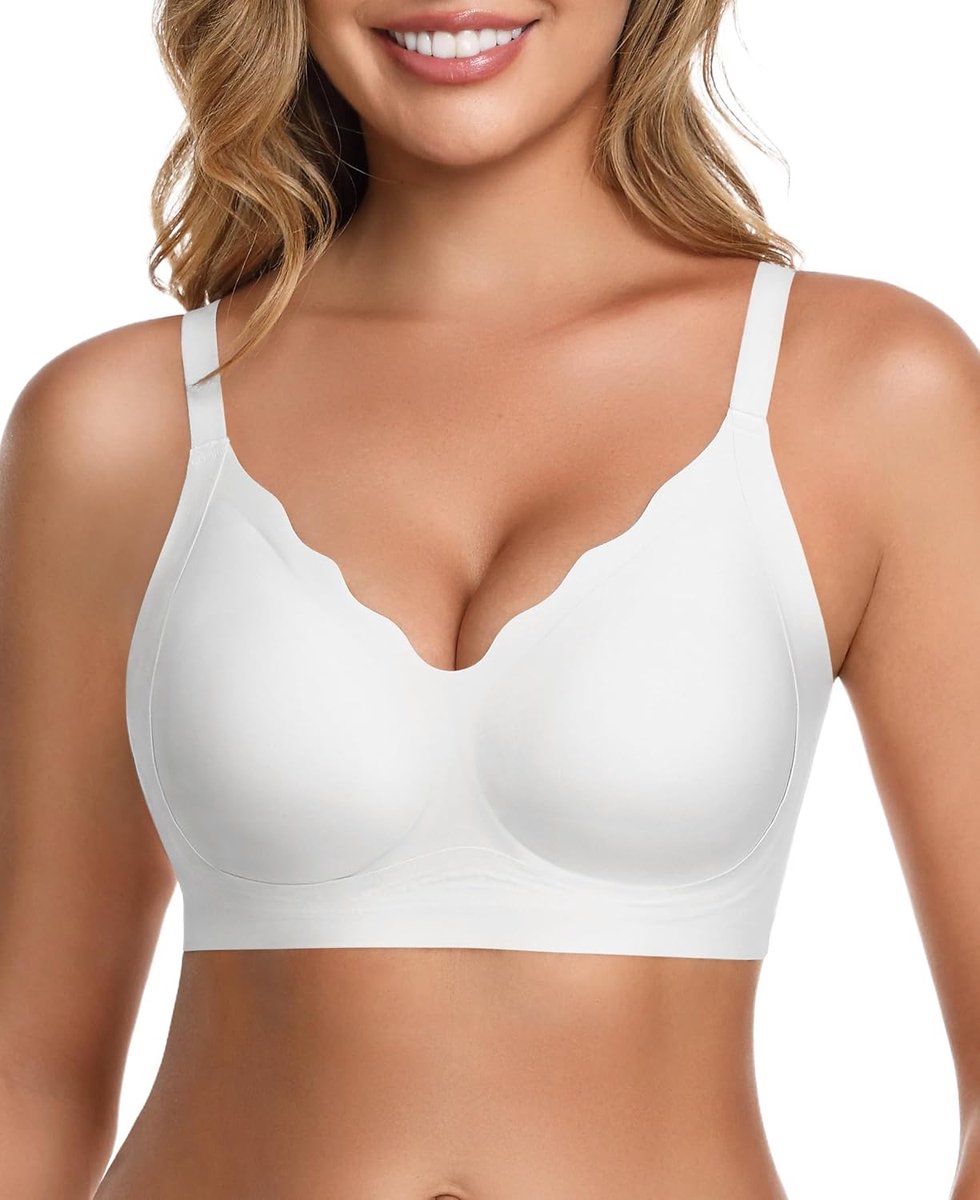 Beha zonder beugel voor dames, met vulling, comfortabel, minimizer, bralette, push-up beha, naadloos, met extra verlenging