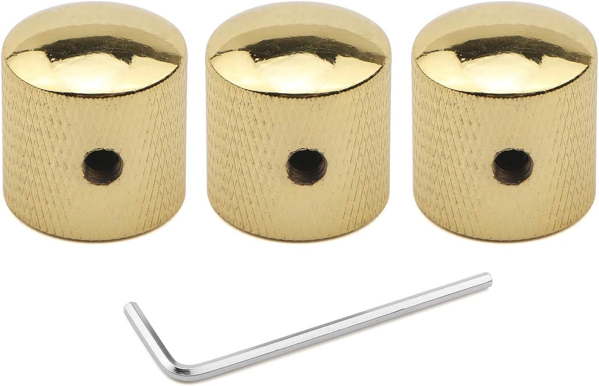 3 STKS Gold Metal Dome Volume Tone Control Knoppen voor Gitaar/Bas