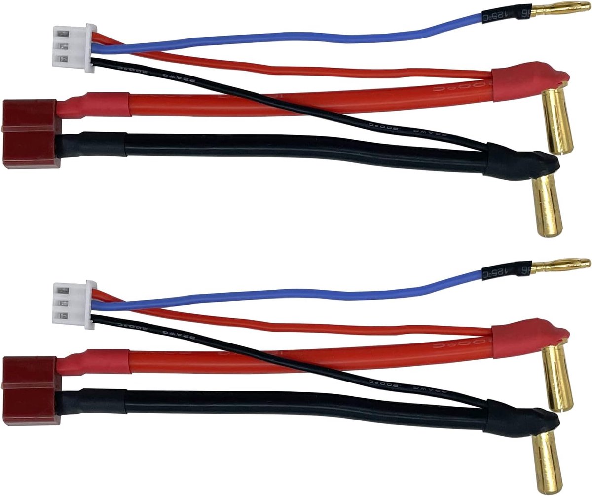 Car hardcase aansluitkabel, RC Car Kabel Deans T-stekker bus 90° 5MM Bullet Plug 12AWG voor 2S 7.4V Lithium Lipo accu