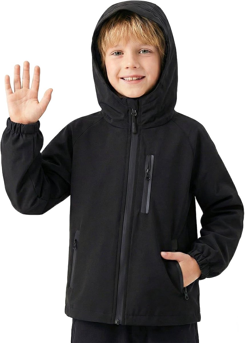 Waterdichte jassen voor meisjes en jongens, lichtgewicht ademende jas, kinderregenjas, lente- en herfstjas, unisex tussenjas met reflecterende strepen, winddichte jas, outdoorjas, 5-13 jaar