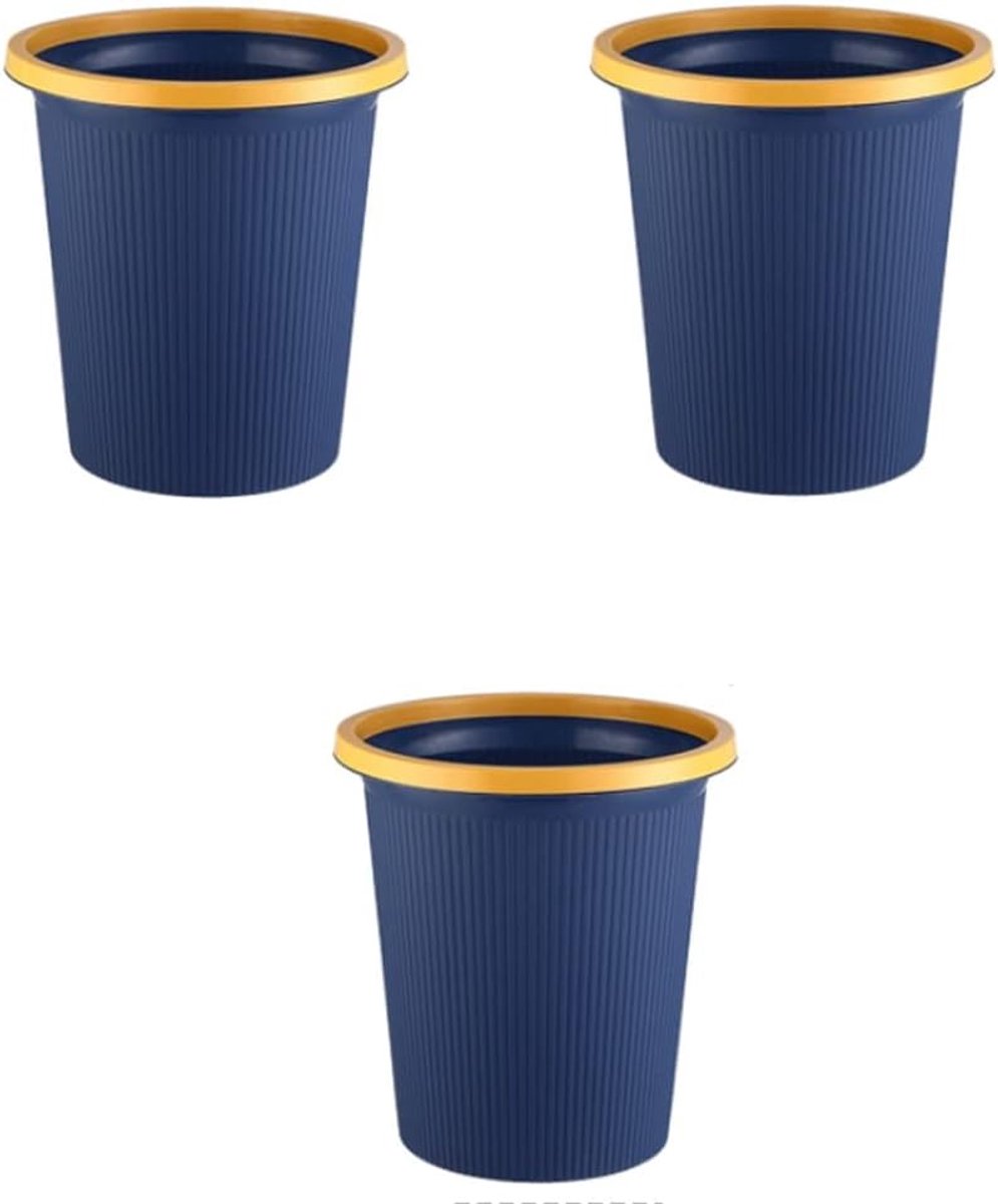 Prullenbak 3 stks Small Prullenbak CAN WIERBASKET for HOME KEUKEN, vuilnisbak for auto kantoor Badkamer Slaapkamer, Pack van 2, Zwart Blauw Groen Vuilnisbak (Color : 3PCS, Grootte : C)