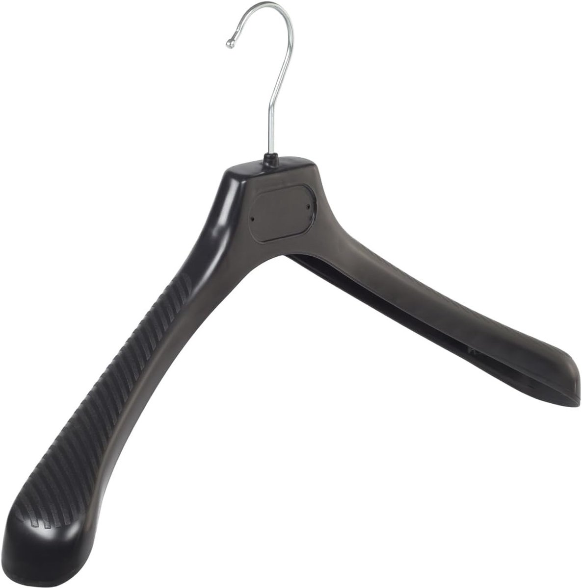 Kleerhanger, Mantelhanger, Kostuumhanger, Jassenhanger, set van 30 Stuks, Kunststof, Zwart, Brede schouders, 360° Draaibare Haak, 45 cm (LS45_00/30)
