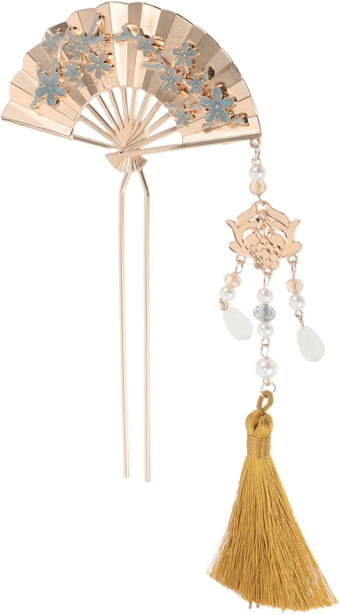 Metalen Chinese Haarpin met Gouden Bewegende Kwastjes Handgemaakt voor Traditionele Kapsels Feestelijke Hanfu Cosplay Accessoires