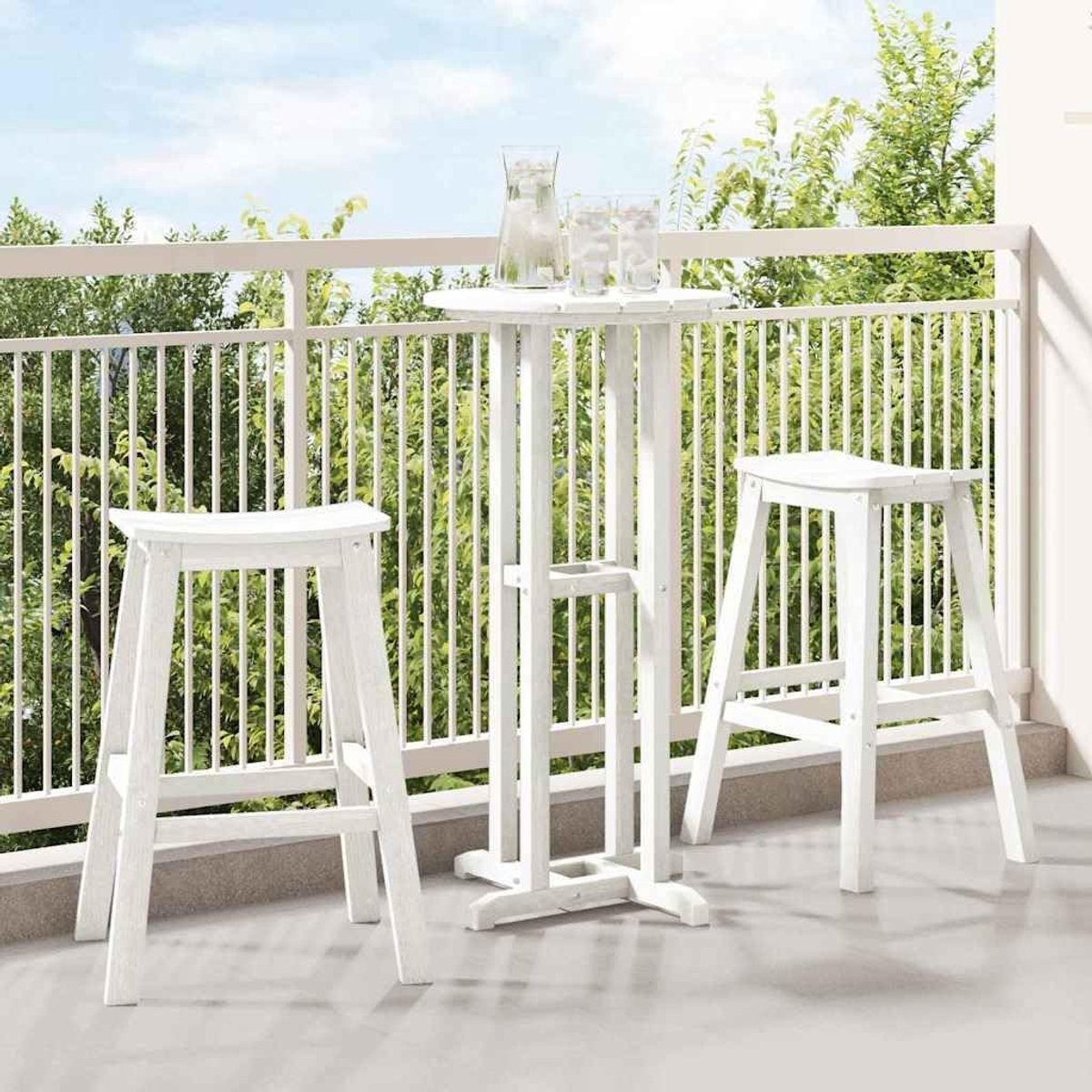 Moderne terrasbar 3 delig Wit