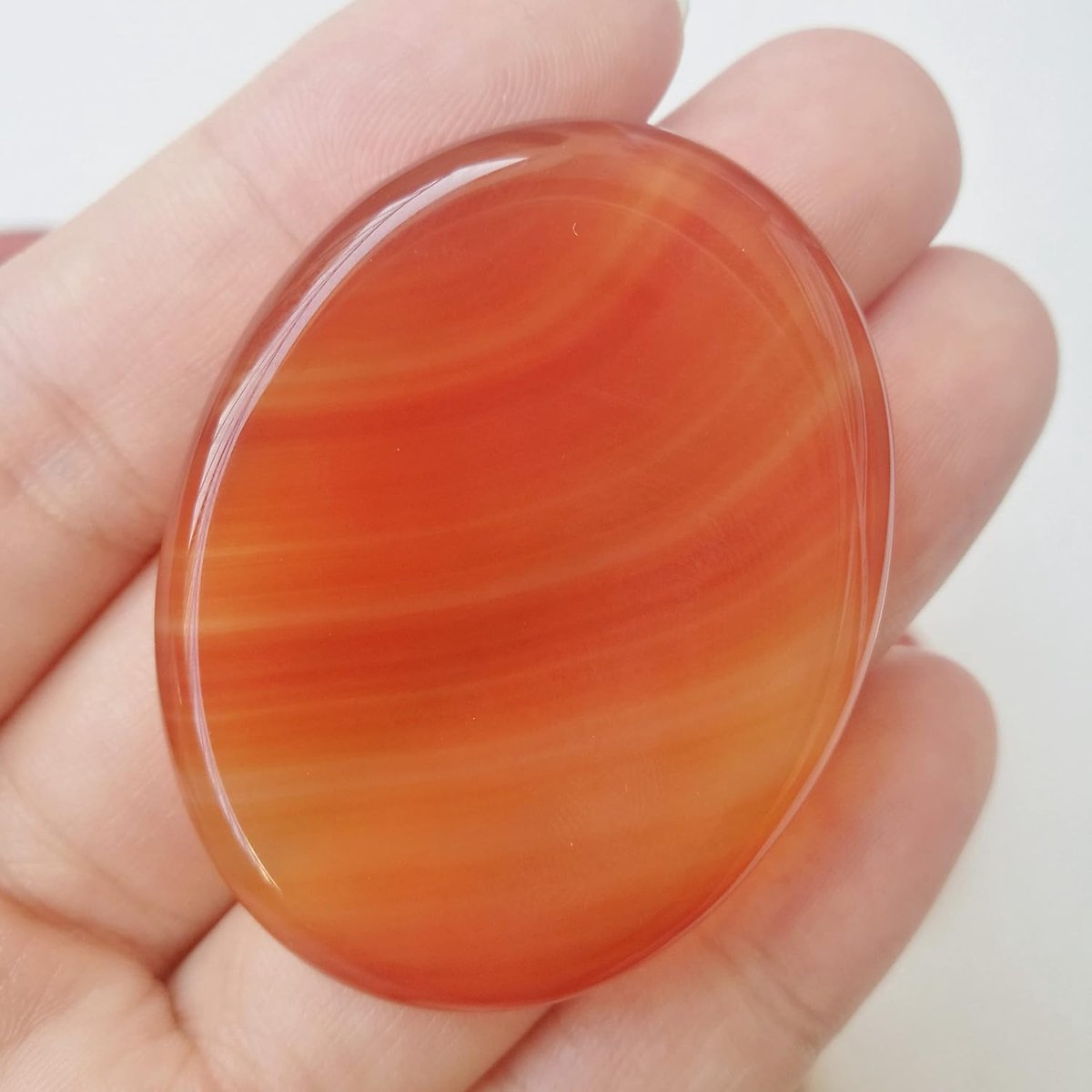 carneool kristal duim zorgen steen, stress relax genezing Reiki kristal tas palm stenen