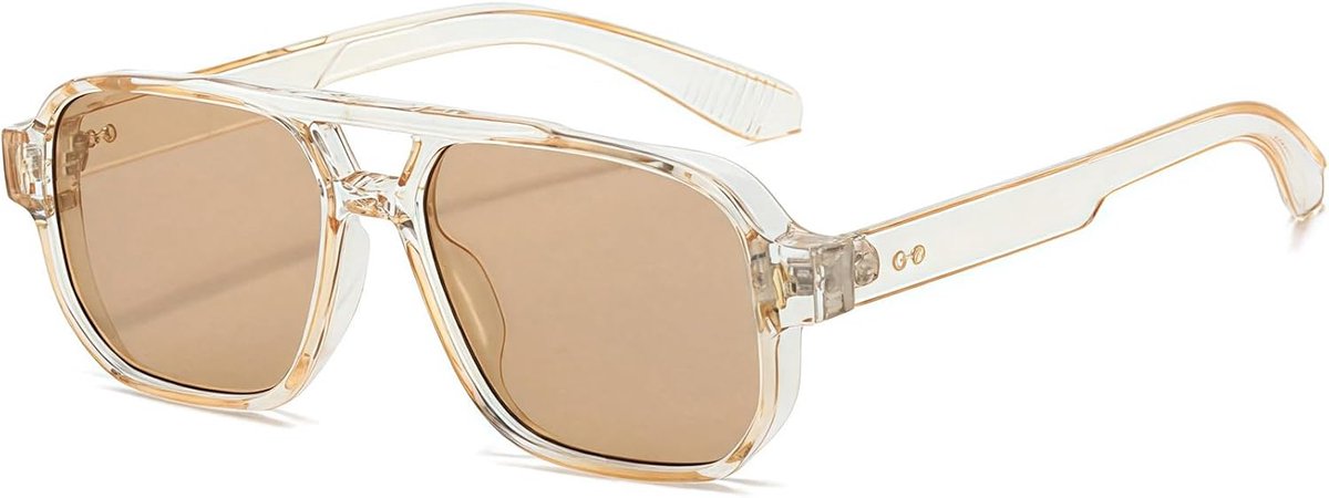 Vierkante zonnebril, vintage retro rechthoekige zonnebril voor dames en heren, trendy UV400-bril