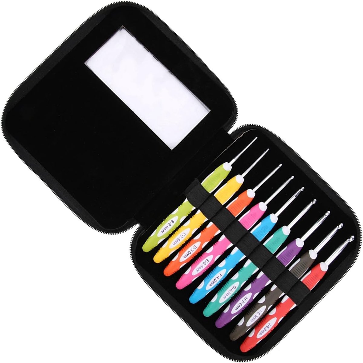 9 stuks Crochet HookSetwithErgonomische handgrepen, extra lange zachte grip handgrepen Crochet Hook naalden voor arthritische handen SmoothNeedles with Case PU Package