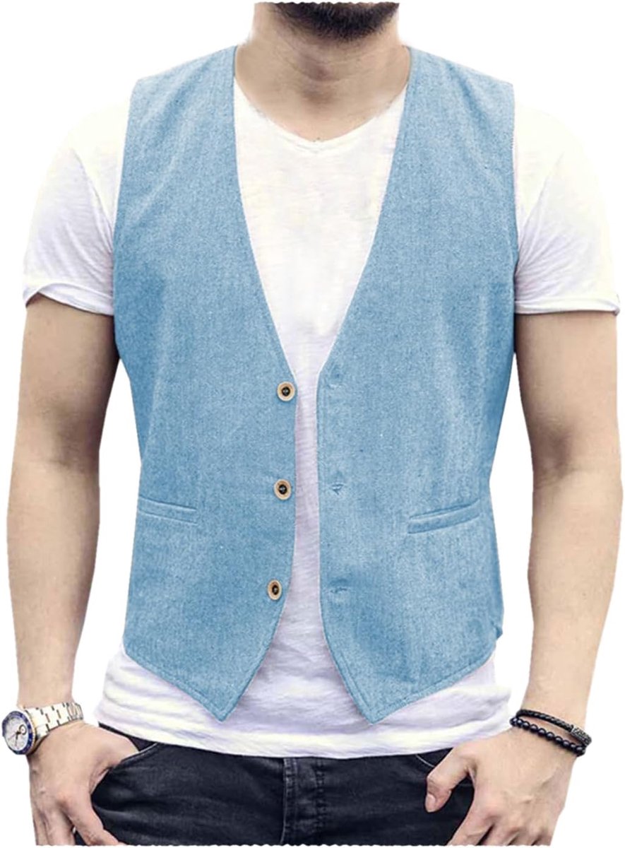 vest voor heren, casual, regular fit
