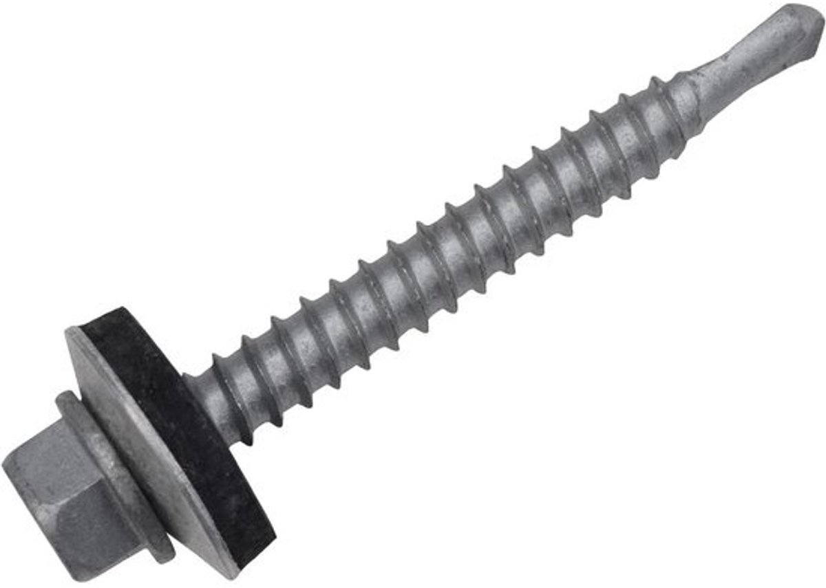 Dakbedekking Schroeven - Dakschroeven Vel Staal - Bevestigen Dakbedekking - Techfast Gelegeerd Staal - 5.5 x 100mm - Zwart