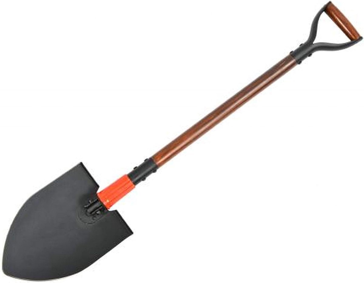 Premium schep met roestvrij stalen blad (zwart/natuur/97 cm)