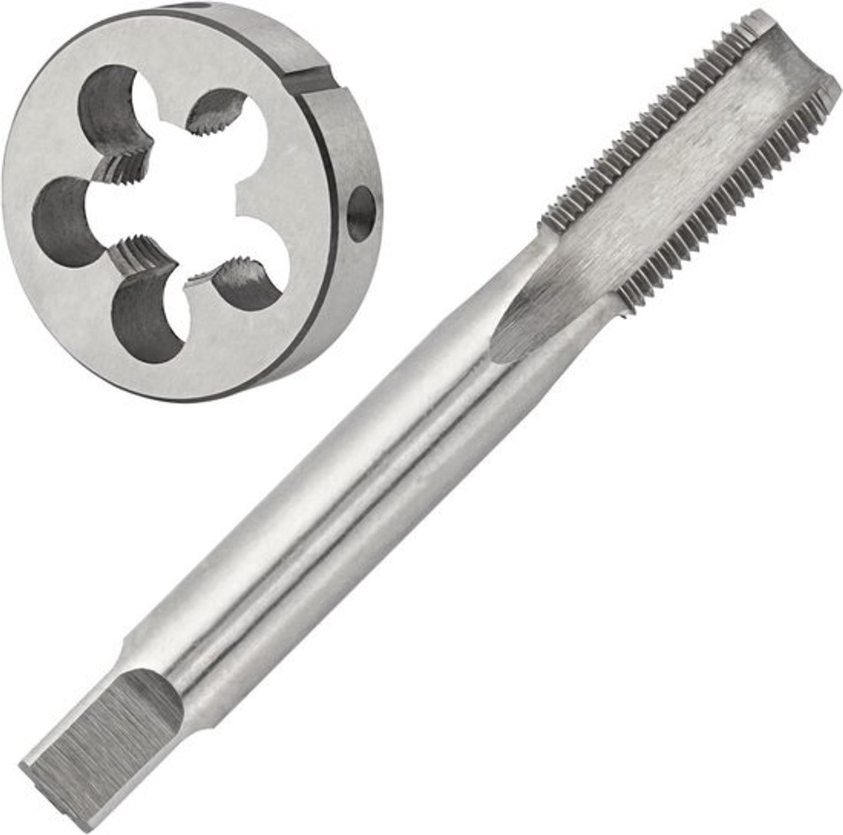Tap en Die Set - Schroefdraad Frees - Draad Maken Repareren - Rechtse Draad HSS - 11/16-20 UN - Zilverkleurig