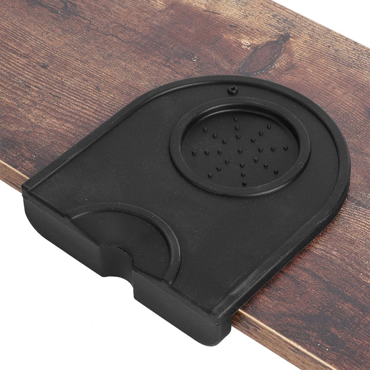 tampermat, 12,5 x 14 cm, siliconen koffiepad, onderlegger, siliconen espresso tamping hoek voor barista-gereedschap, thuis, keuken, bar, café (zwart)