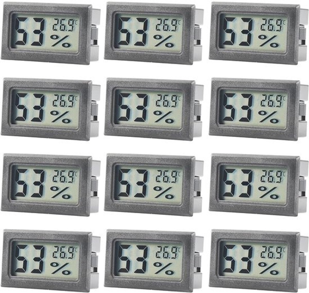 12 Stuks Digitale Binnen Thermometer en Hygrometer Set