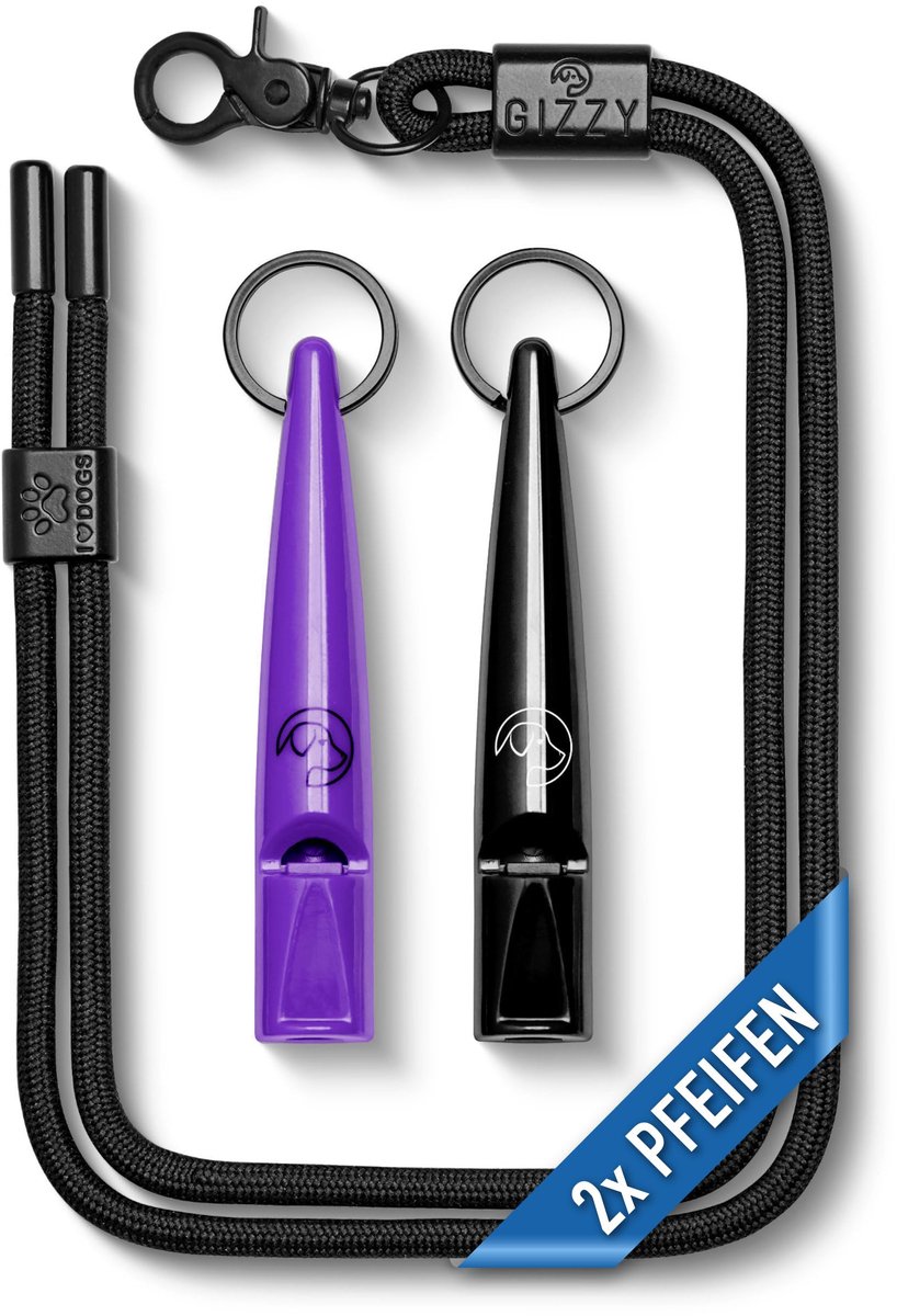 Hondenfluitje 2 x luide fluittoon - hondenfluitjes voor training - opvoedingshulp voor terugroepen - ShopVlot