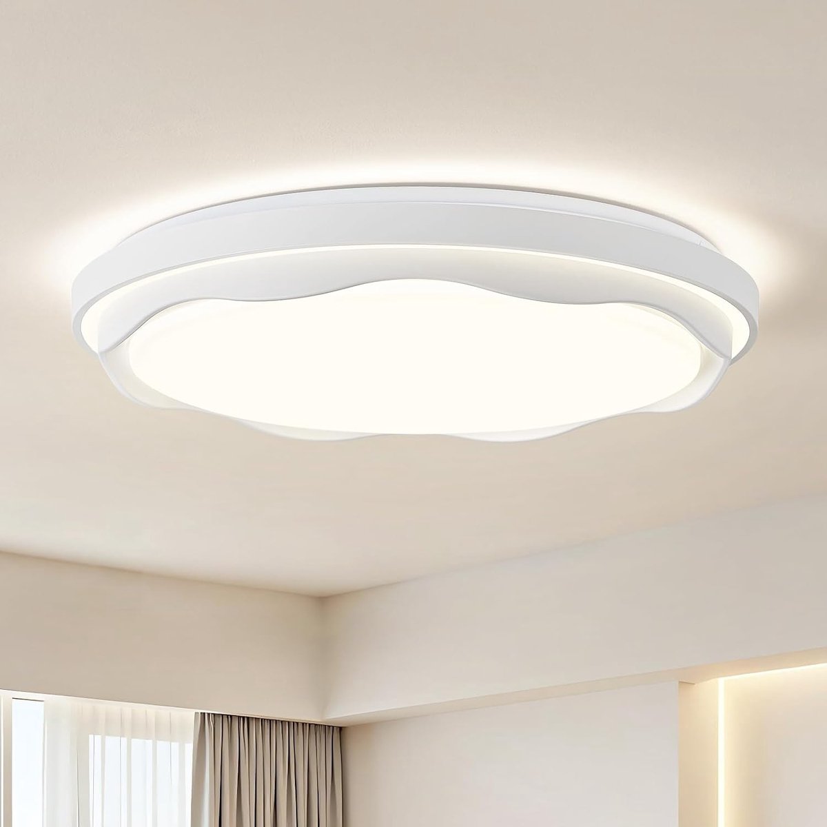 49cm LED Plafondlamp, Witte Ronde Acryl Plafondlamp