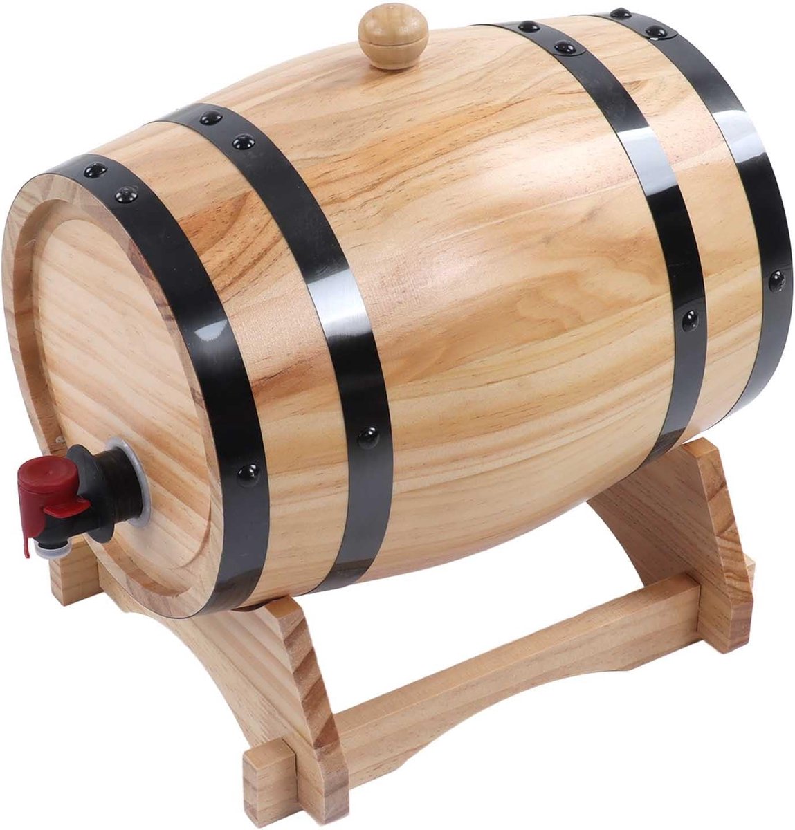 Vaten, vintage dennenhout wijn vaten mini houten whisky vaten met standaard voor wijnbier tequila (5L)