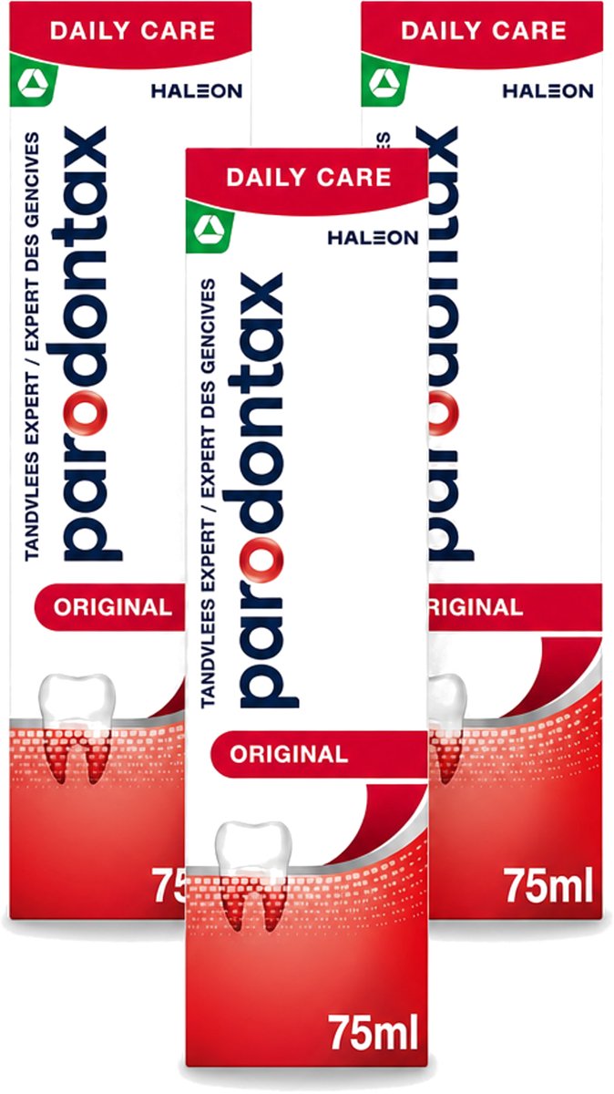 3 x Parodontax - Tandpasta - Original - Versterkt Tandvlees & Verwijdert Tandplak - 75 ml - Voordeelverpakking - 3 stuks